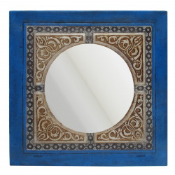 LEATHER FRAMED WALL MIRROR