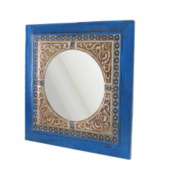 LEATHER FRAMED WALL MIRROR