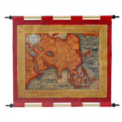 LEATHER TAPESTRY MAP OF ASIA