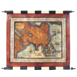 LEATHER TAPESTRY MAP OF ASIA
