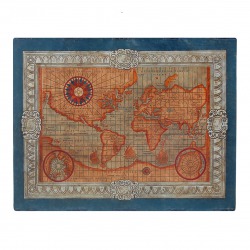 DECORATIVE LEATHER MAP OF THE WORLD