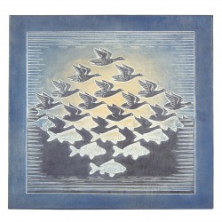 DECORATIVE LEATHER PAINTING AVES Y PECES