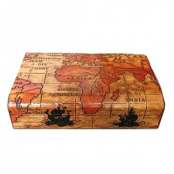 Leather Box World Map