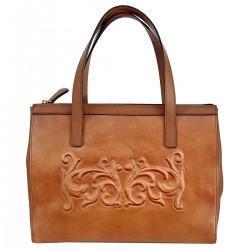 Leather Tote Bag Baroque style
