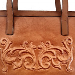 Leather Tote Bag Baroque style