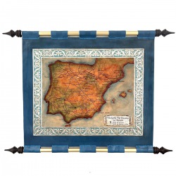 LEATHER TAPESTRY ROMAN SPAIN MAP