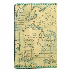 LEATHER NOTEBOOK MAPAMUNDI 27X18cm