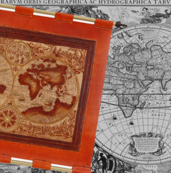 World Maps: a window to our history engraved in leather